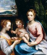 Francesco Vanni Madonna and Child with St Lucy oil painting on canvas